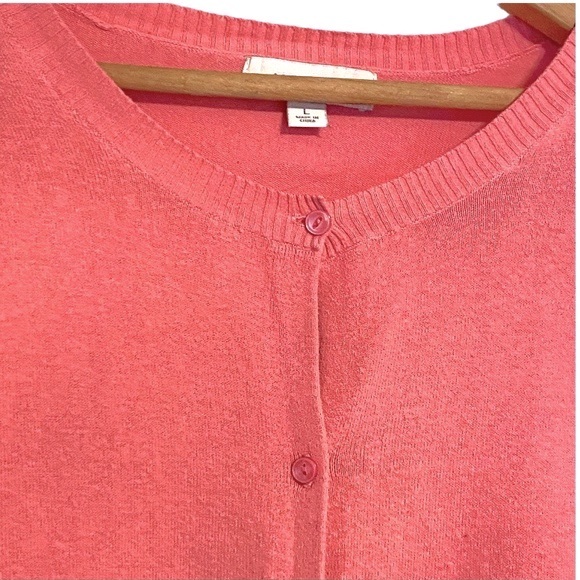 Merona Pink Button Front Cardigan Sweater Long Sleeve Barbie Bubblegum Pink L - Picture 3 of 15